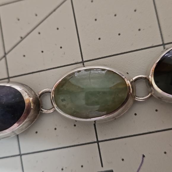 Vintage multi stone sterling bracelet - Picture 9 of 13